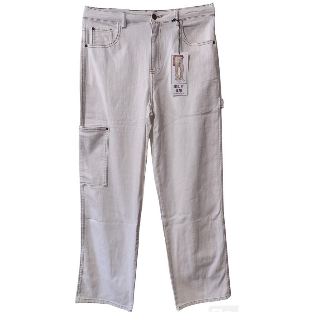 Vanilla Star Utility Jean 9 Carpenter Pants Workwear White Gorp Core Boho Womens